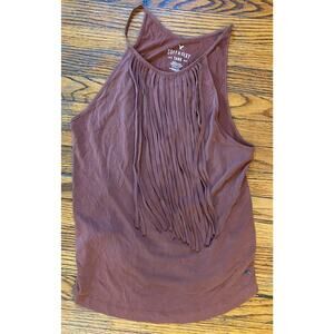 American Eagle Soft Sexy Fringe Tank Shirt Women’s Small Clay